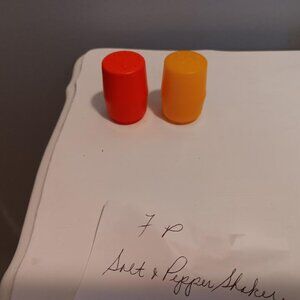Vintage Fisher Price Fun With Food Yellow & Red Salt & Pepper Shakers